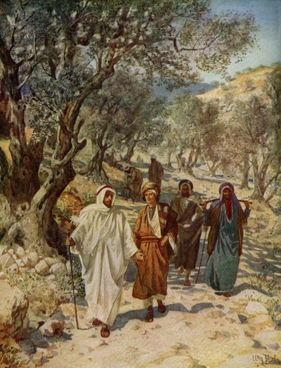 Filip och Natanael blir Jesu lärjungar - Bibeln av William Brassey Hole