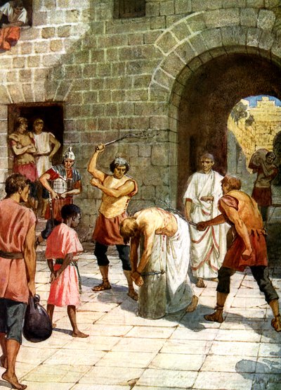 Pilatus beordrar att Jesus ska gissas - Bibeln av William Brassey Hole