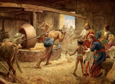 Samson maler i fängelset i Gaza - Bibeln av William Brassey Hole