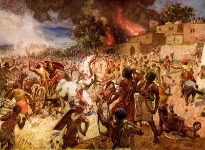 Kung Josias död vid Megiddo - Bibeln av William Brassey Hole