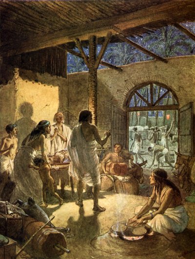 De förstföddas död, den sista av de tio plågorna. - Bibeln av William Brassey Hole