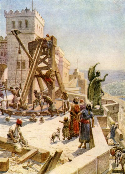 Uzzia reser krigsmotorer på väggarna - Bibeln av William Brassey Hole
