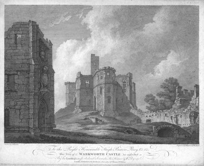 Warkworth Castle, c1784. av William Byrne