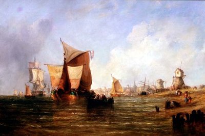 Frakt på Dort, Holland av William Calcott Knell