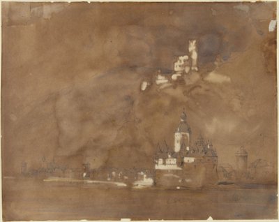 Kaub, Gutenfels, Pfalz av William Callow