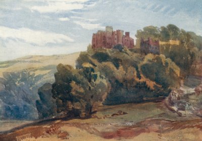 Dunster Castle (färglitografi) av William Callow