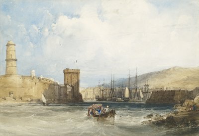 Ingången till Marseilles hamn, c.1838 av William Callow