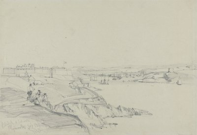 The Royal Citadel and Cattewater, Plymouth av William Callow