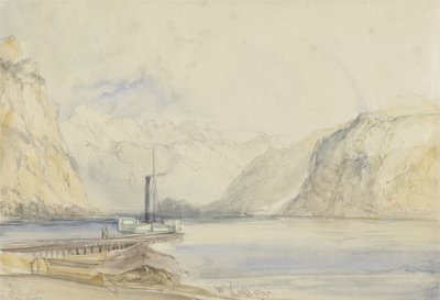 Wallenstadt, från Wesen, Schweiz (penna och wc på papper) av William Callow