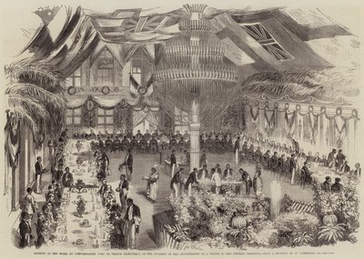 Bankett på Hotel du Gouvernement, Fort de France, Martinique, i samband med invigningen av en staty för kejsarinnan Josephine av William Carpenter