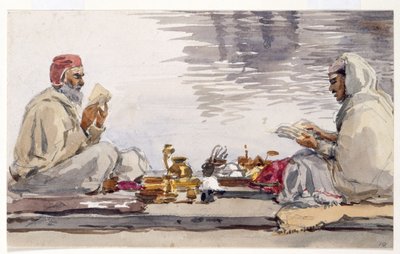 Två heliga män som läser Granth Sahib, Amritsar av William Carpenter