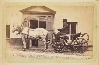 [Man kör hästdragen vagn] av William Carrick