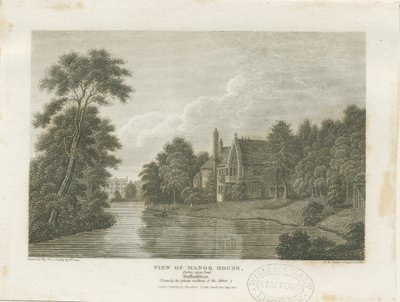Burton-upon-Trent - Manor House: gravyr, nd [c 1812] (tryck) av William Carter
