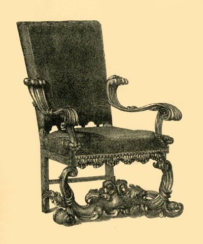 Fåtölj i valnötsträ, c1685-1710, 1881. av William Catley