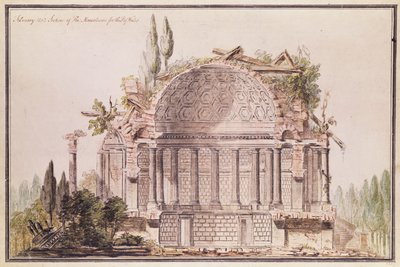 Arkitektonisk ritning för mausoleum för Frederick, Prince of Wales (1707-51), ca 1751 av William Chambers