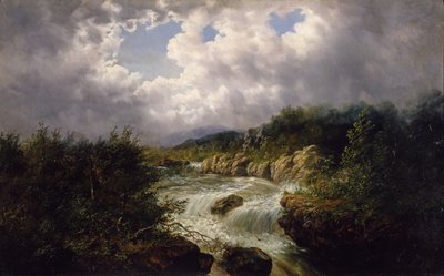The Falls of Tamahaka, Cherokee County, North Carolina, ca 1860-70 (olja på duk) av William Charles Anthony Frerichs