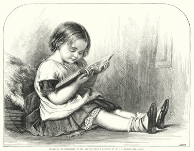 Läsning (gravyr) av William Charles Thomas (after) Dobson
