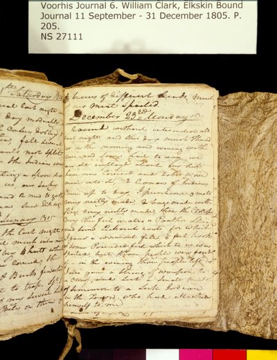 Clark Family Collection- Volume 6. Elkskin Journal, page 205, December 22-23, 1805 av William Clark