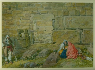 Byggd dörröppning i East Wall of Haram, nära Golden Gate, 1872 (wc och penna på papper) av William Crimea Simpson