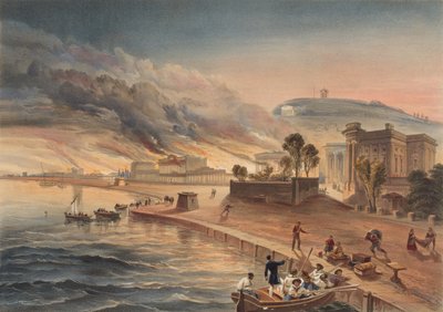 ? Bränning av regeringsbyggnaderna i Kertch. 9 juni 1855? av William Crimea Simpson