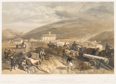 ?Kommissariatets svårigheter Vägen från Balaklava till Sevastopol, vid Kadikoi, under det våta vädret?, 1854 ca. av William Crimea Simpson