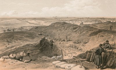 Malakoffs dike, batteri Gervais, och baksidan av Redan. av William Crimea Simpson