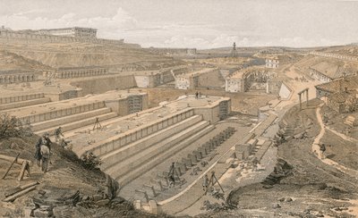 Hamnar vid Sebastopol med ruinerna av Fort St Paul av William Crimea Simpson