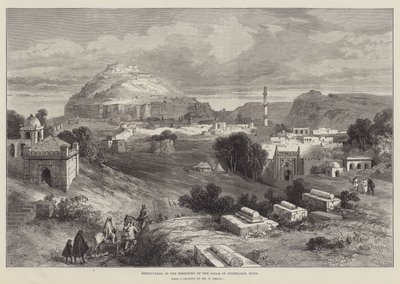 Dowlutabad, i Nizam of Hyderabads territorium, Indien. av William Crimea Simpson