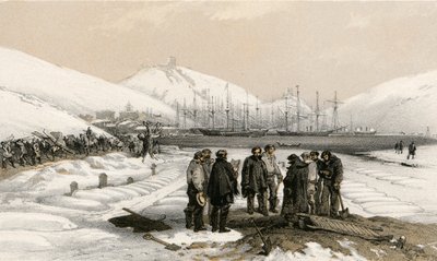 Gravar i spetsen av hamnen i Balaklava av William Crimea Simpson