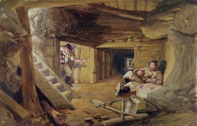 Gruva i Bastion du Mat, Sebastopol, Krim (wc på papper) av William Crimea Simpson