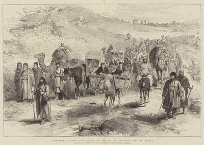Mussulmaniska pilgrimer från Persien på väg till den heliga staden Meshed av William Crimea Simpson