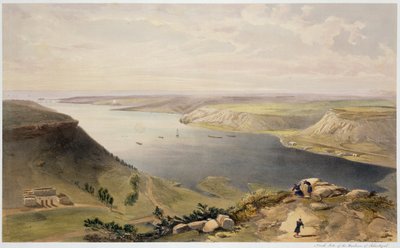 Nordsidan av Sebastopols hamn, platta från "The Seat of War in the East", utgiven av Paul und Dominic Colnaghi und Co. 1856. av William Crimea Simpson