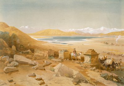 Salt Lake - Thibet, från "India Ancient and Modern", 1867 av William Crimea Simpson