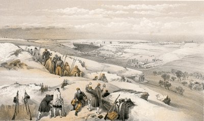 Sebastopol från 26 Gun Battery längst till höger om den franska attacken av William Crimea Simpson