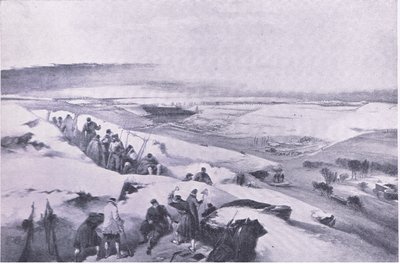 Sevastopol från batteriet längst till höger om den franska attacken, illustration från British Battles on Land and Sea, 1915 av William Crimea Simpson