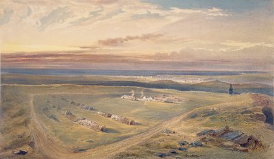 Gravarna på Cathcarts Hill, tallrik från "The Seat of War in the East", pub. av Paul und Dominic Colnaghi und Co., 1856 av William Crimea Simpson