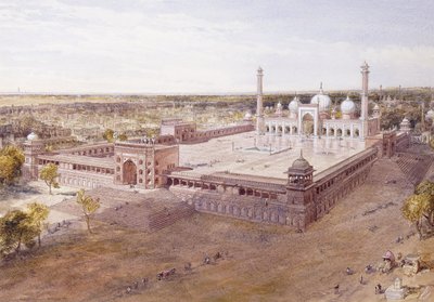 Th Jami Mosque, Delhi, 1864 av William Crimea Simpson