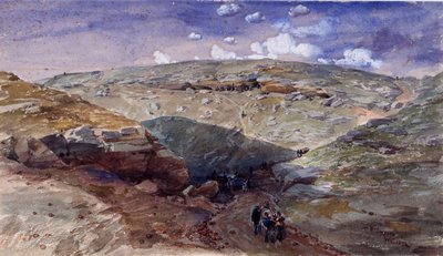 The Valley of the Shadow of Death, grottor på Woronzoff Road, 1854 av William Crimea Simpson