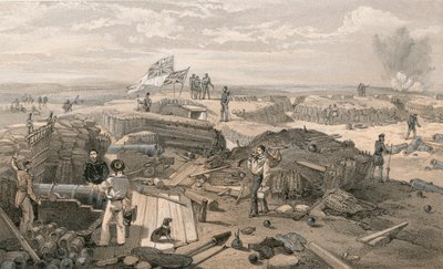 Det inre av Redan, taget från dess vänstra yta med blick mot den framträdande vinkeln, blickande söderut av William Crimea Simpson
