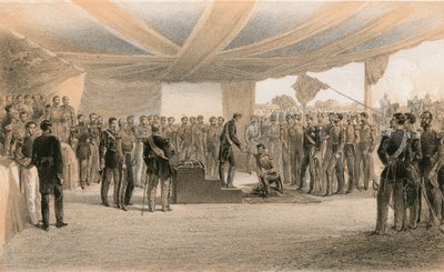 Inplaceringen av badets ordning vid den brittiska arméns huvudkvarter före Sebastopol av William Crimea Simpson
