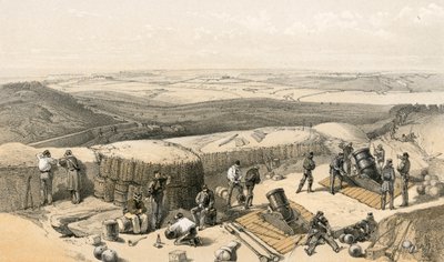 Det nya arbetet vid belägringen av Sebastopol på den högra attacken, från Mortar Battery till höger om Gordon