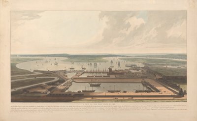 Utsikt över Ostindiska kompaniets dockor av William Daniell