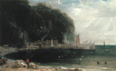 Clovelly i Bristolkanalen, ca 1813 (olja på duk) av William Daniell