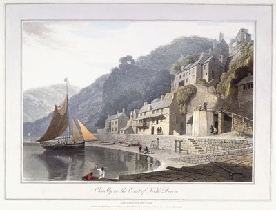 Clovelly, vid kusten i North Devon av William Daniell