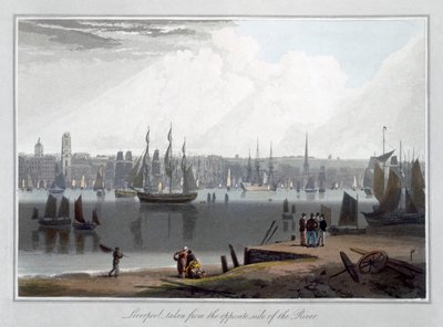 "Liverpool, taget från motsatta sidan av floden", 1815 av William Daniell