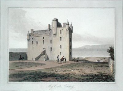 Mey Castle, Caithness (färg litho) av William Daniell