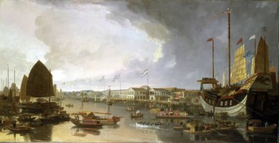 Översikt över europeiska fabriker i Kanton (Kina), med beskrivningar av navigering på Guangdongfloden (eller Pärlfloden) och ett brett utbud av båtar av William Daniell