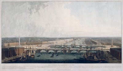 Föreslagen London Bridge, London, 1802. av William Daniell