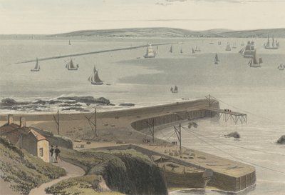 Kaj vid Straddon Point nära Plymouth av William Daniell