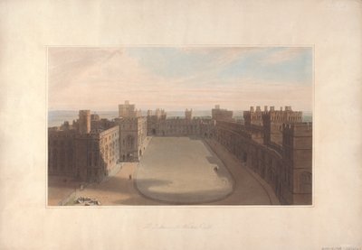 The Quadrangle, Windsor Castle - Utsikt från Round Tower, Windsor Castle av William Daniell